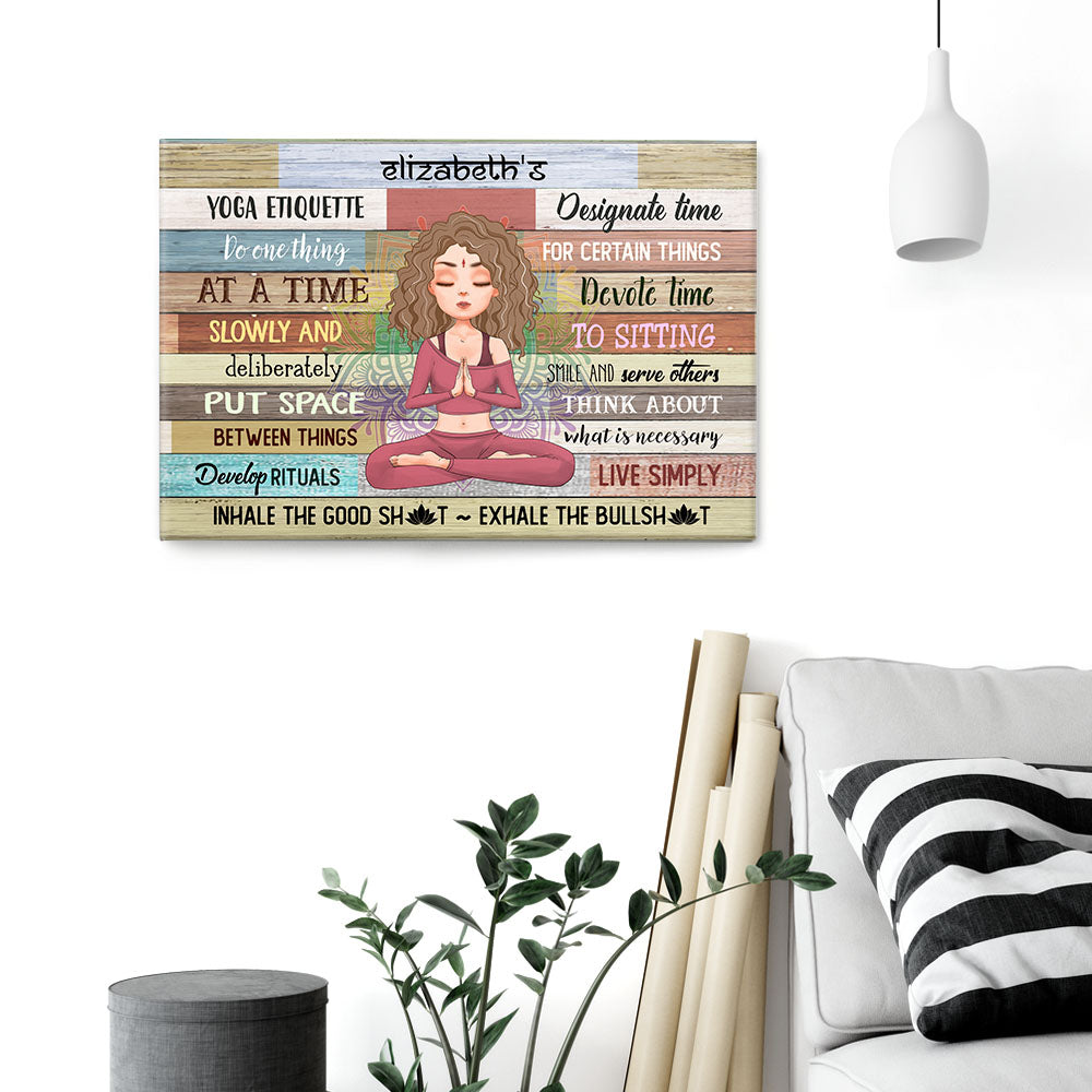 Yoga Etiquette - Personalized Poster/Canvas - Gift For Yoga Lover