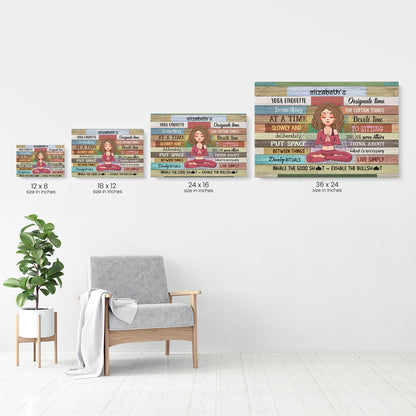 Yoga Etiquette - Personalized Poster/Canvas - Gift For Yoga Lover