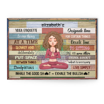 Yoga Etiquette - Personalized Poster/Canvas - Gift For Yoga Lover