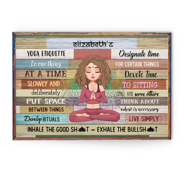 Yoga Etiquette - Personalized Poster/Canvas - Gift For Yoga Lover