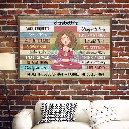 Yoga Etiquette - Personalized Poster/Canvas - Gift For Yoga Lover