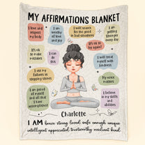 Yoga Girl Affirmations Blanket - Personalized Blanket