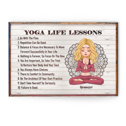 Yoga Life Lessons - Personalized Poster/Canvas - Christmas Gift For Yoga Lovers