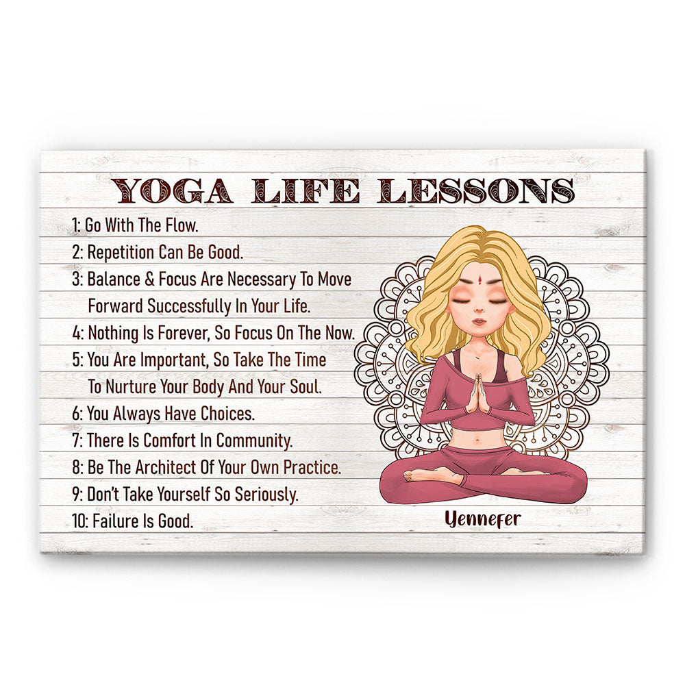 Yoga Life Lessons - Personalized Poster/Canvas - Christmas Gift For Yoga Lovers