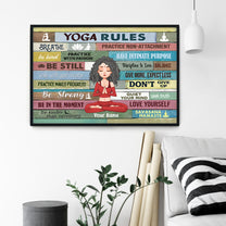 Yoga Rules - Personalized Poster/Canvas - Birthday Gift For Yoga Lover - Yoga Girl Ilustration
