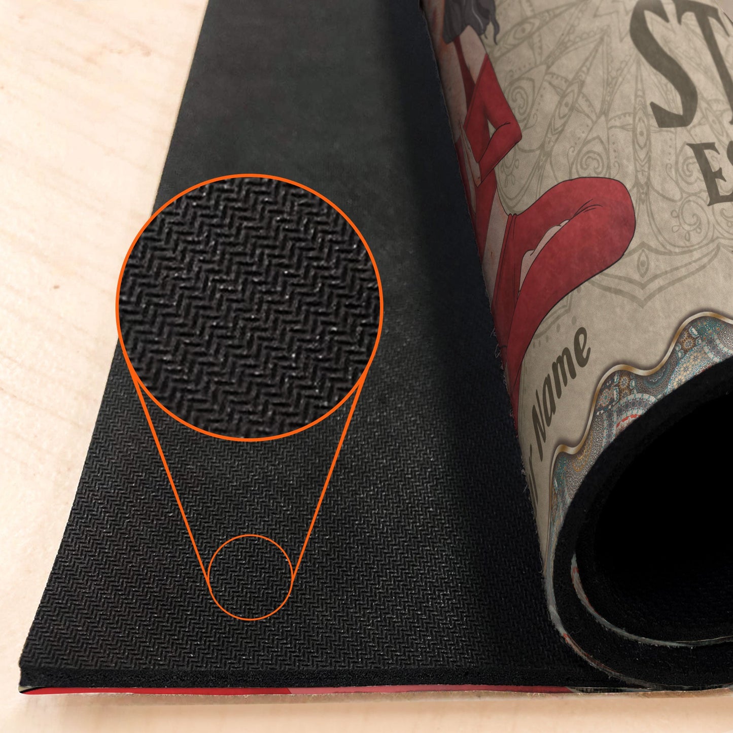 Yoga Studio - Personalized Doormat  - Birthday Gift For Yoga Lover - Yoga Girl Illustration