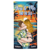 You And Me And The Sea - Personalized Beach Towel