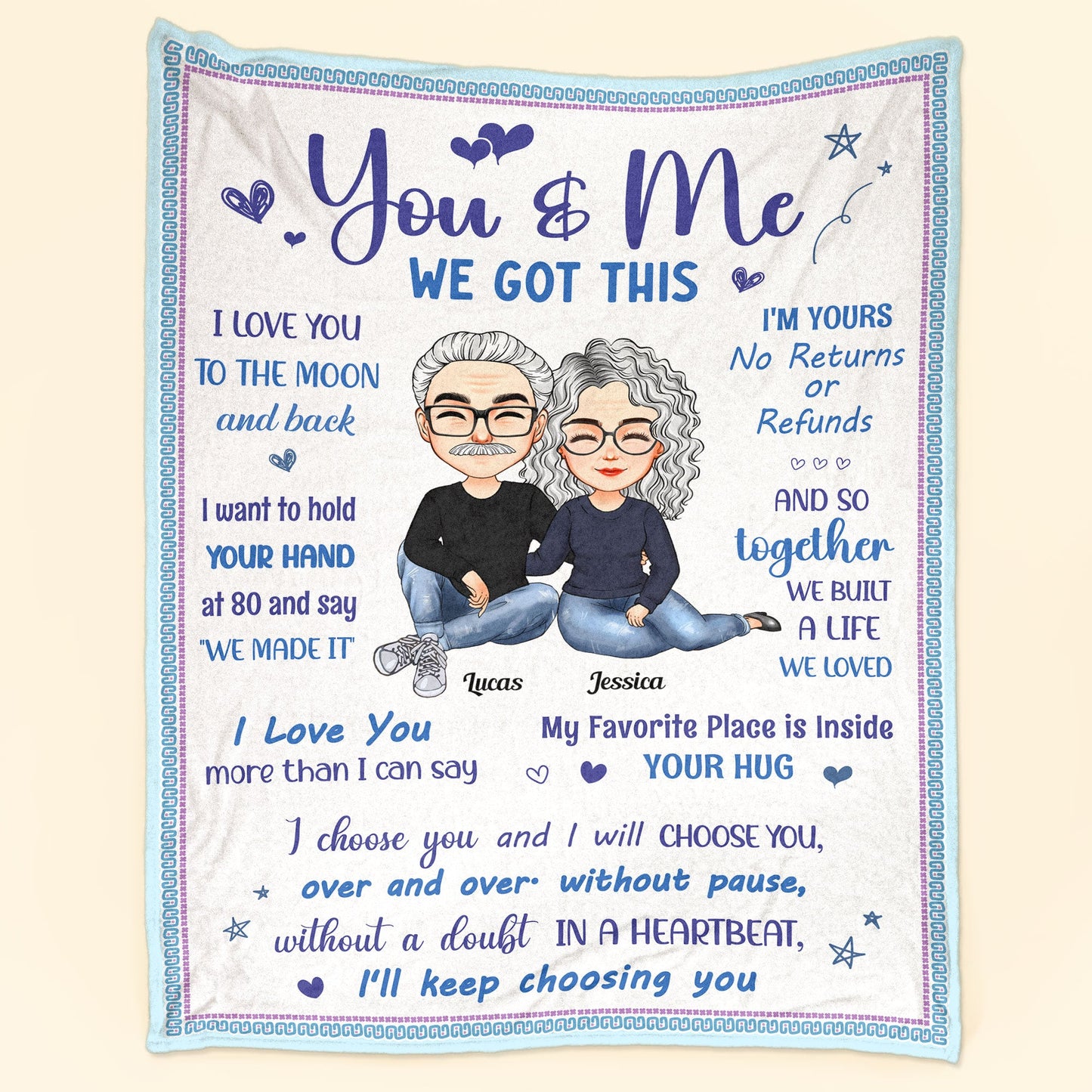 You And Me We Got This - Personalized Blanket - Birthday Gifts For Her, Him