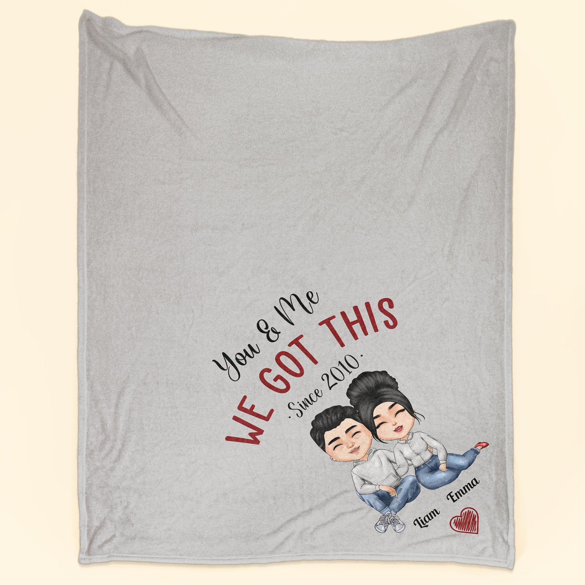 You And Me We Got This - Personalized Blanket - Birthday, Anniversary, Valentine's, Wedding Gift For Husband, Wife, Lover, Boyfriend, Girlfriend