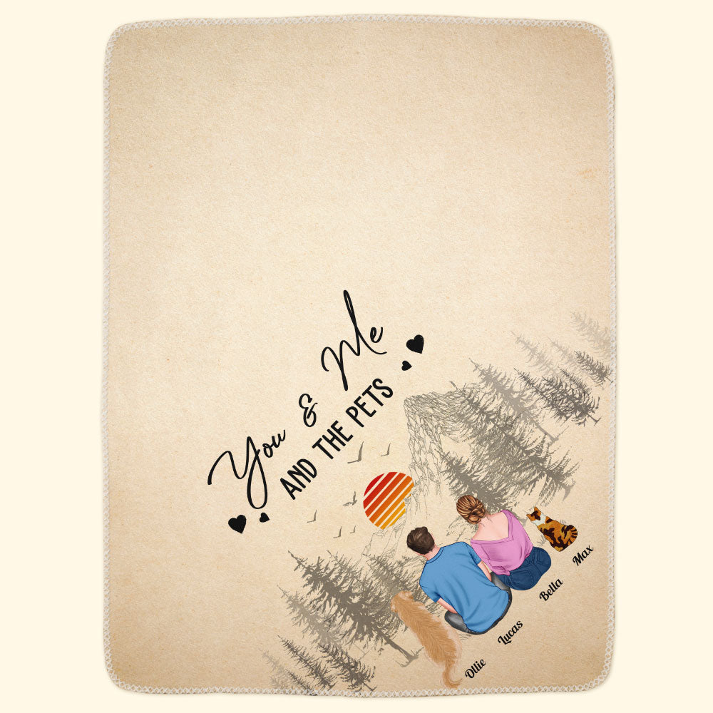 You And Me & Our Fur Babies - Personalized Blanket