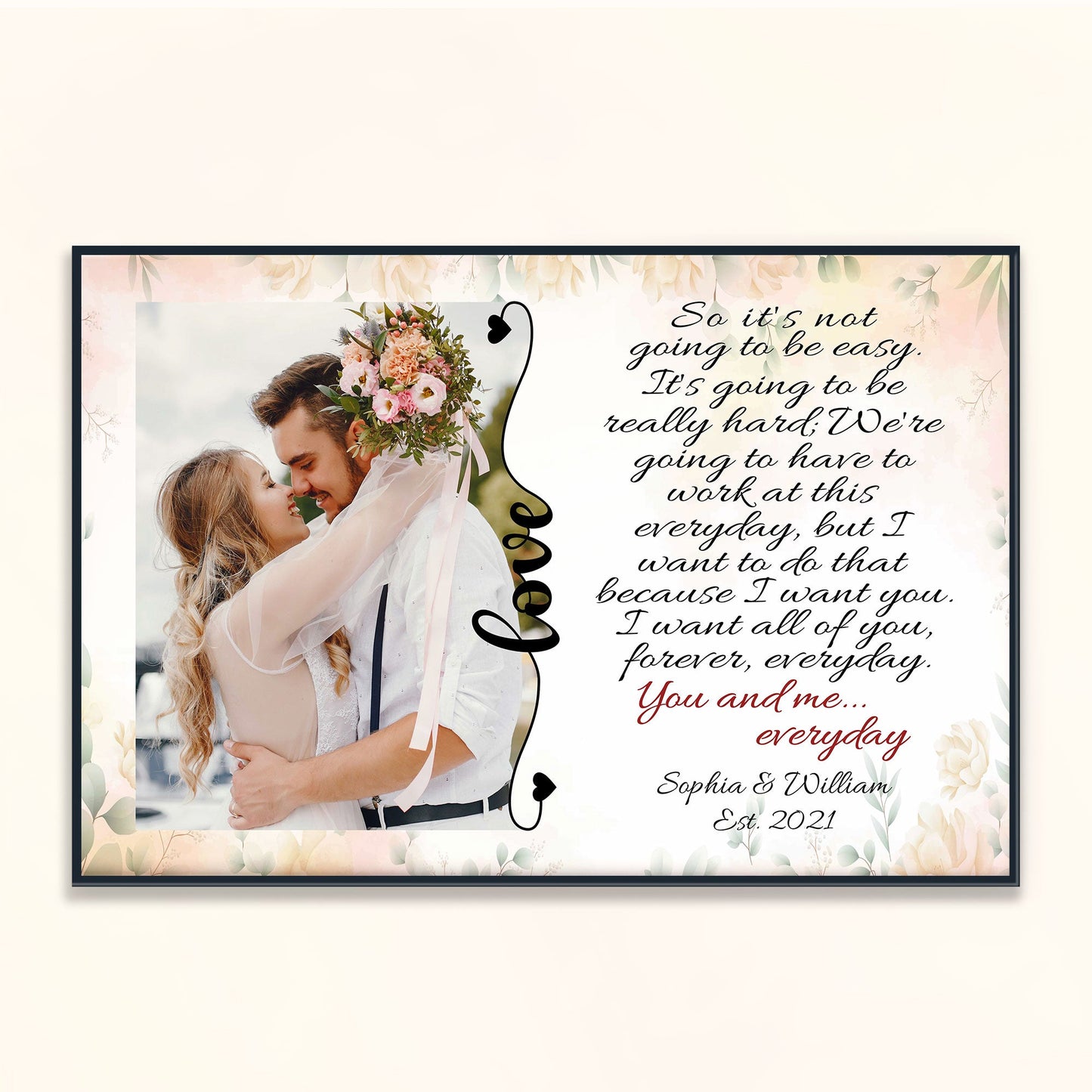 You And Me... Everyday - Personalized Poster/Canvas - Anniversary, Valentine's Day Gift For Spouse, Husband, Wife, Lovers, Girlfriend, Boyfriend