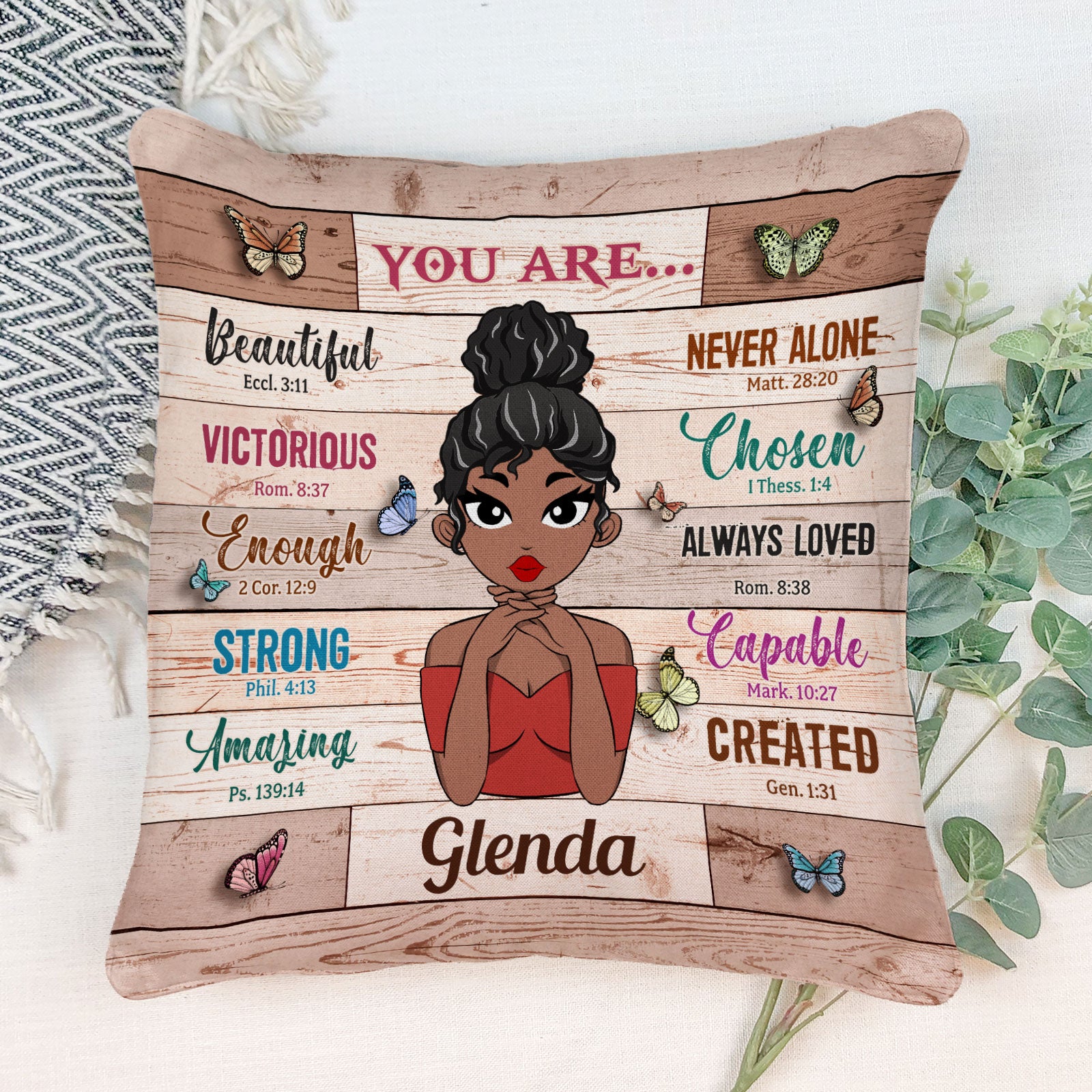 You Are Amazing - Personalized Pillow - Birthday Gift For Girl, Black Girl, Black Woman, Christian