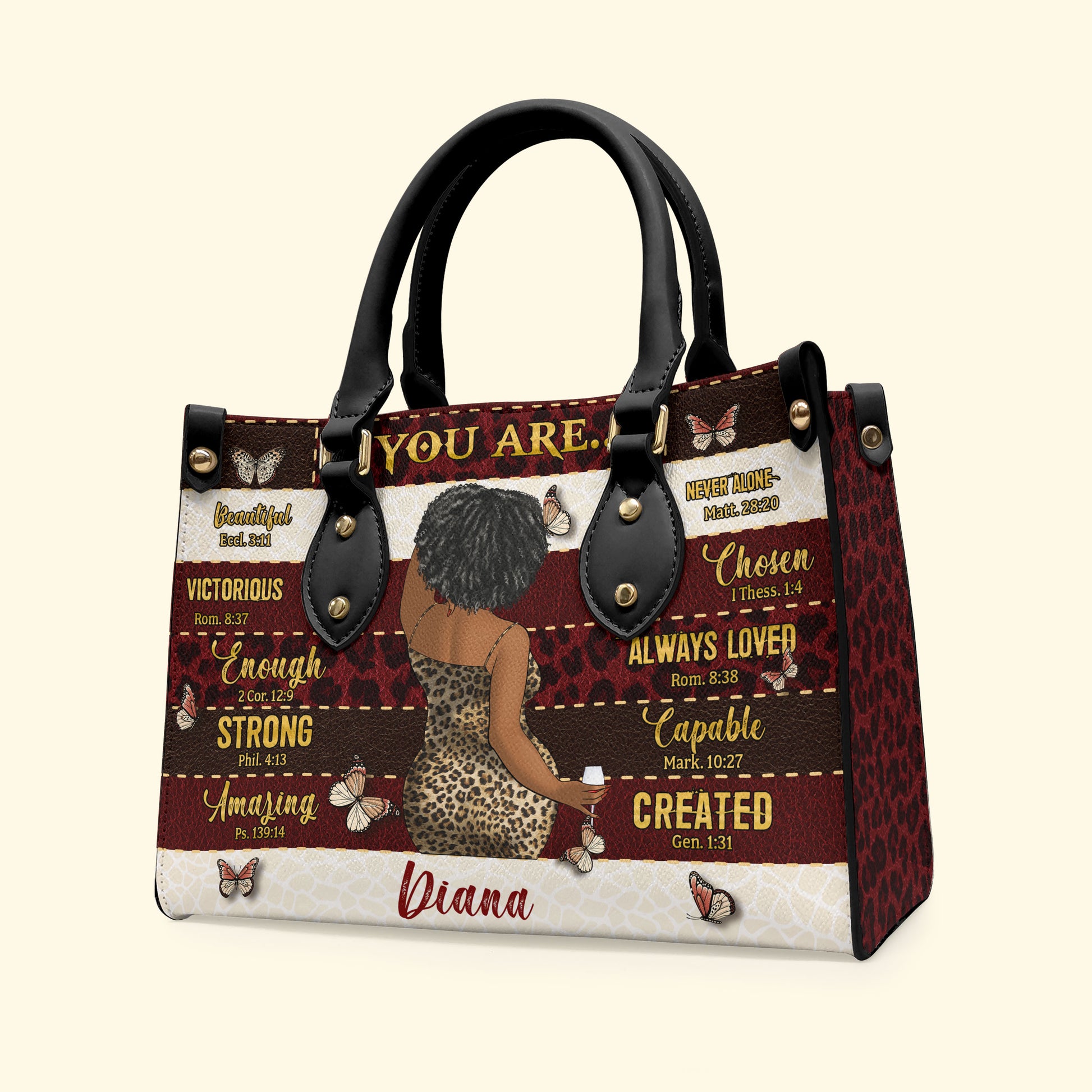 You Are Beautiful Enough Victorious - Personalized Leather Bag - Birthday, Black Month History Gift For Black Woman