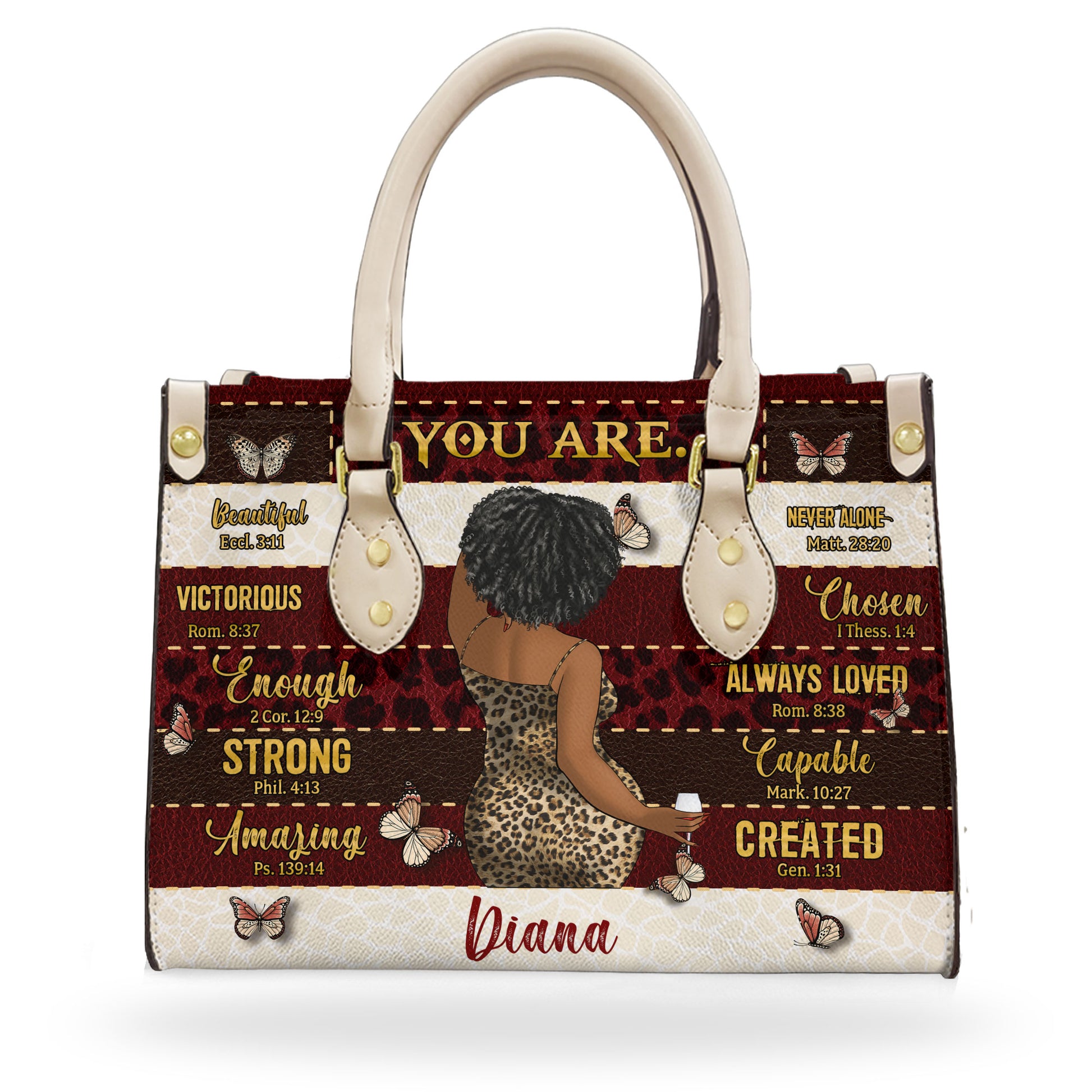 You Are Beautiful Enough Victorious - Personalized Leather Bag - Birthday, Black Month History Gift For Black Woman