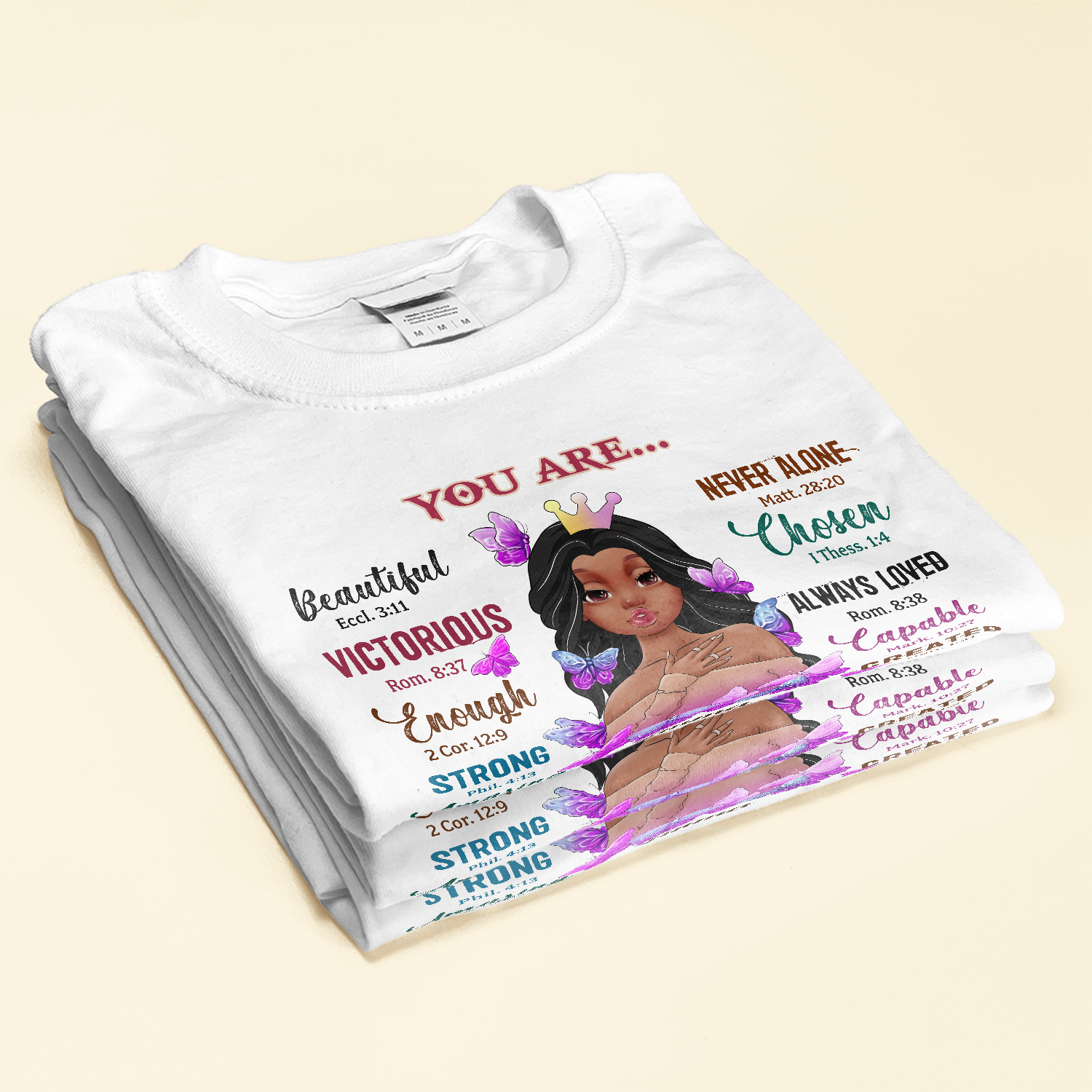 You Are Beautiful Never Alone - Personalized Shirt - Birthday Gift For Girls, Black Girls, Daughters, Grand-daughters, Friends