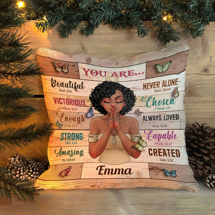 You Are Beautiful - Personalized Pillow - Birthday Gift For Girls, Black Girls