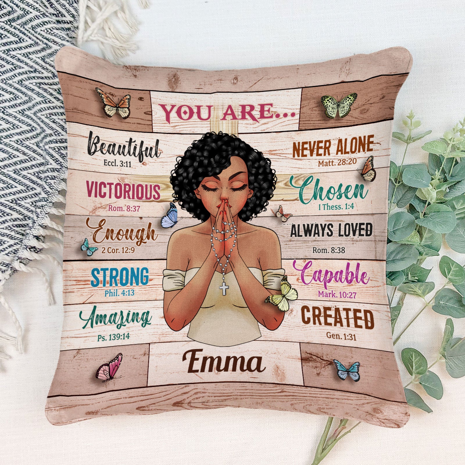 You Are Beautiful - Personalized Pillow - Birthday Gift For Girls, Black Girls