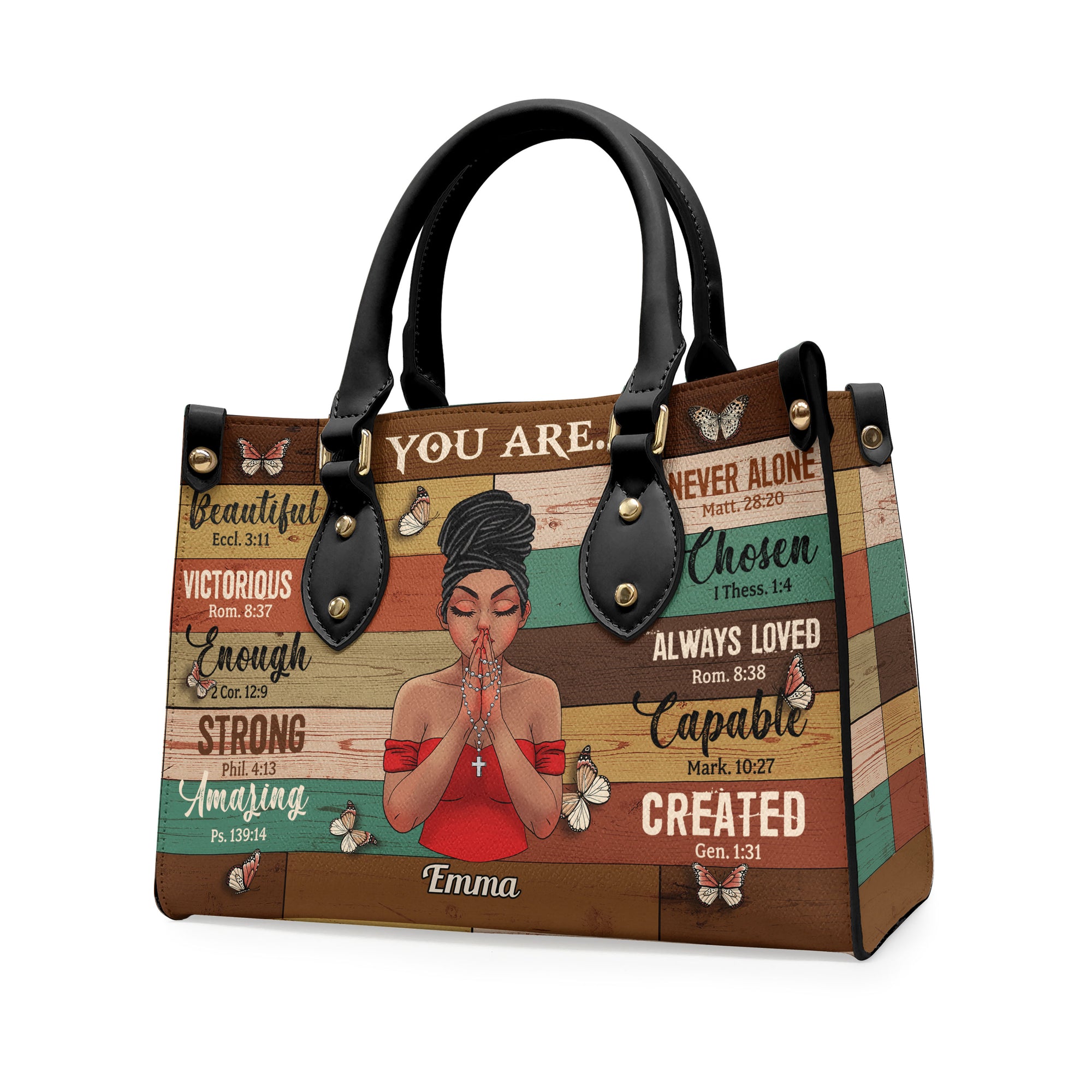 You Are Beautiful Strong - Personalized Leather Bag