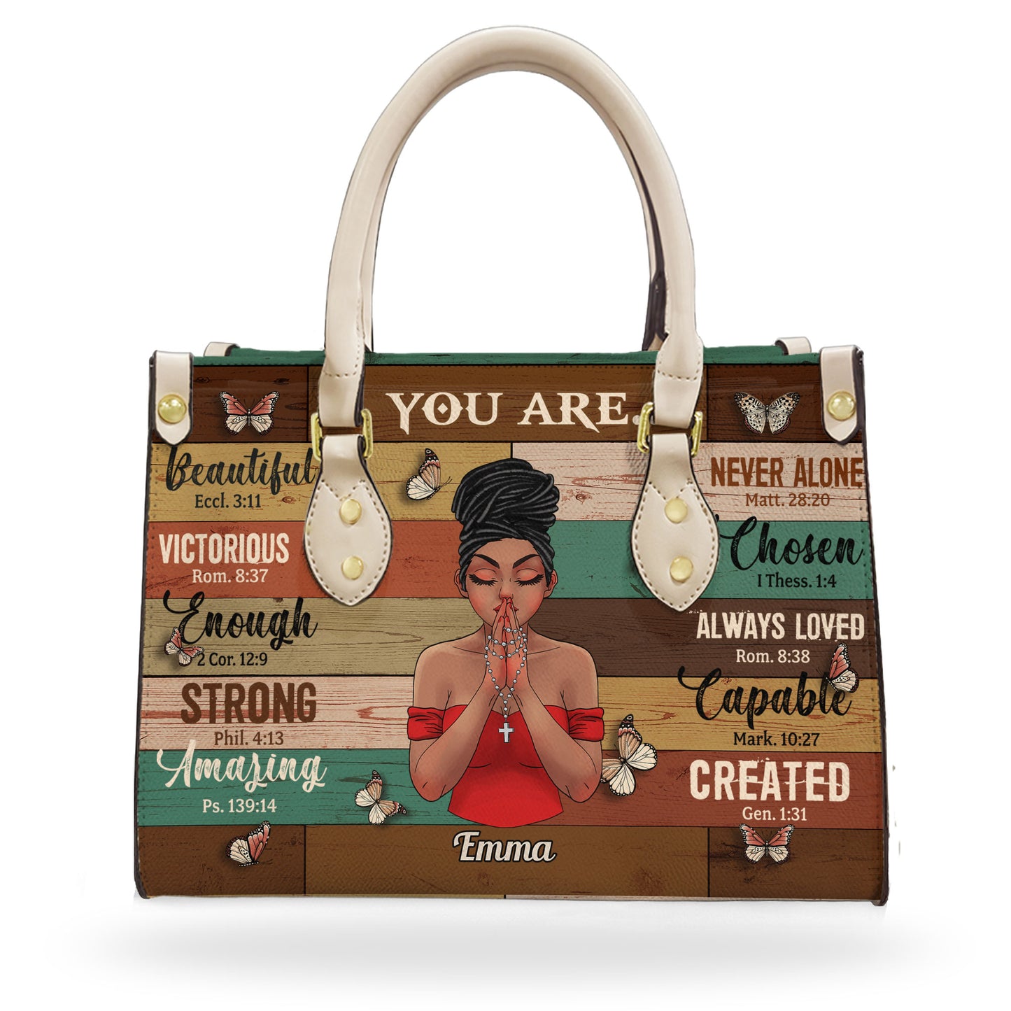 You Are Beautiful Strong - Personalized Leather Bag