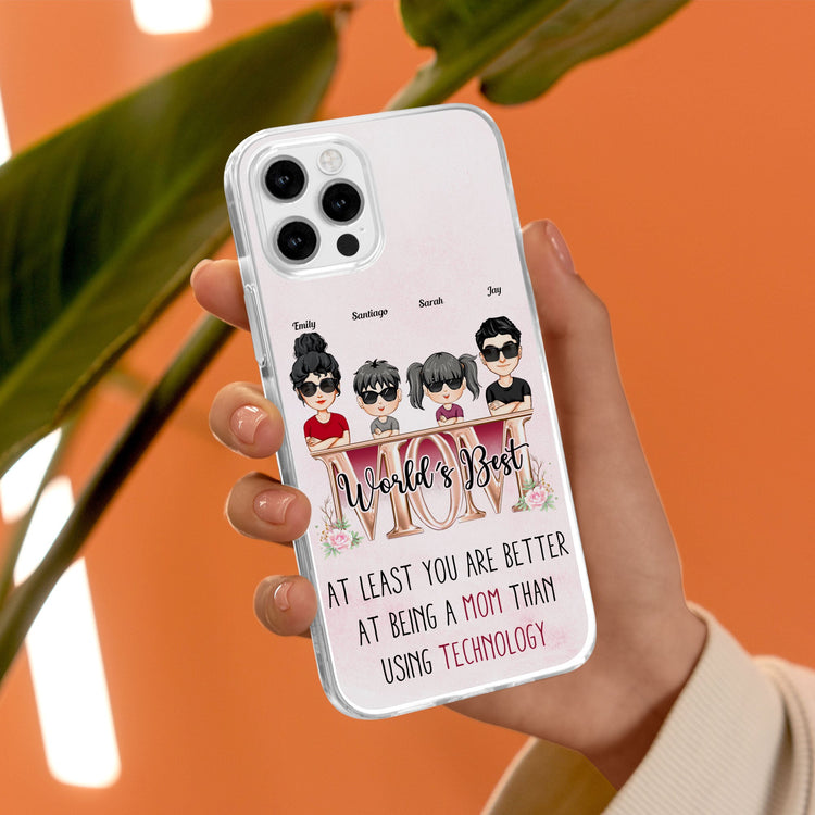 You Are Better At Being A Mom - Personalized Clear Phone Case