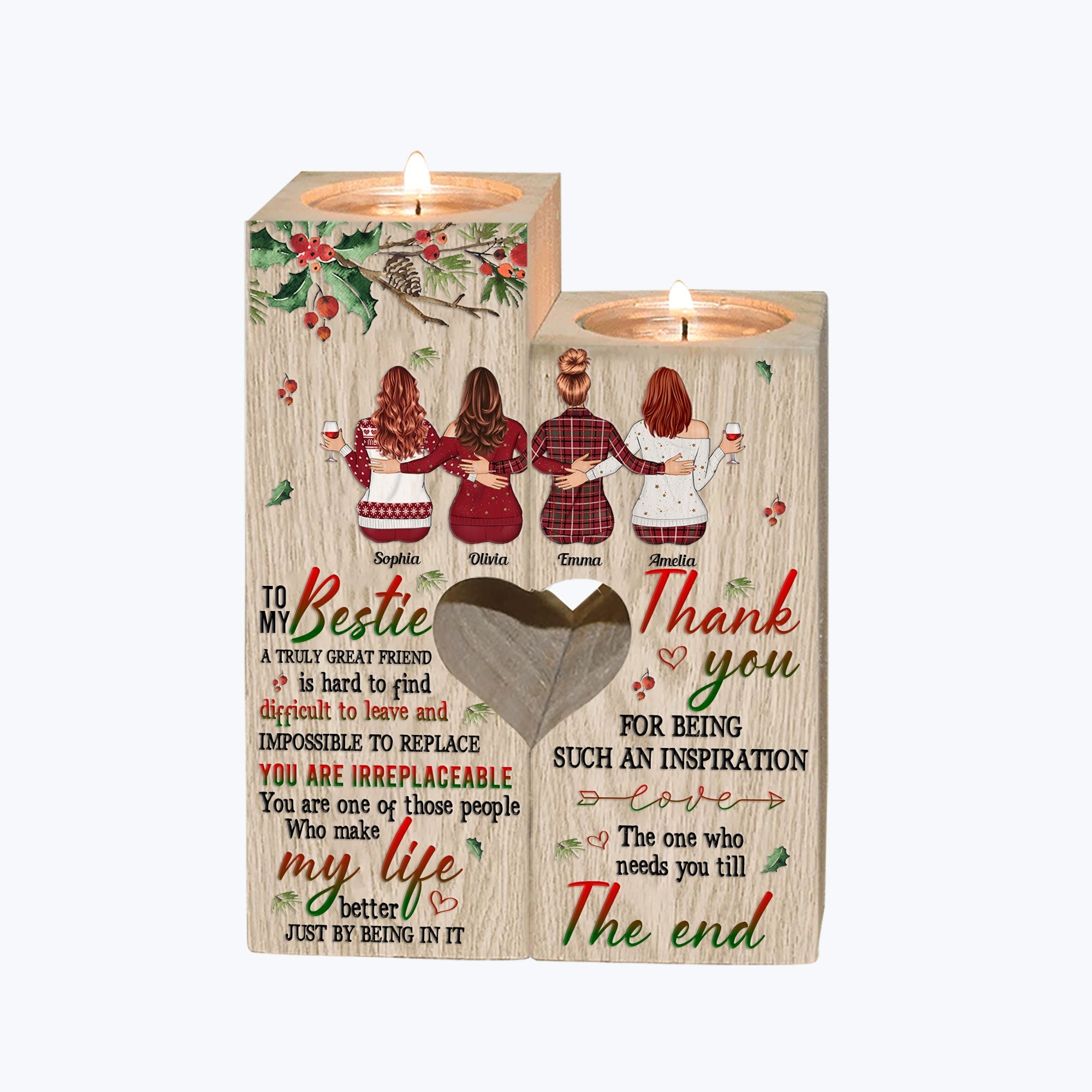 You Are Irreplaceable - Personalized Wood Candle Holder - Gift For ...