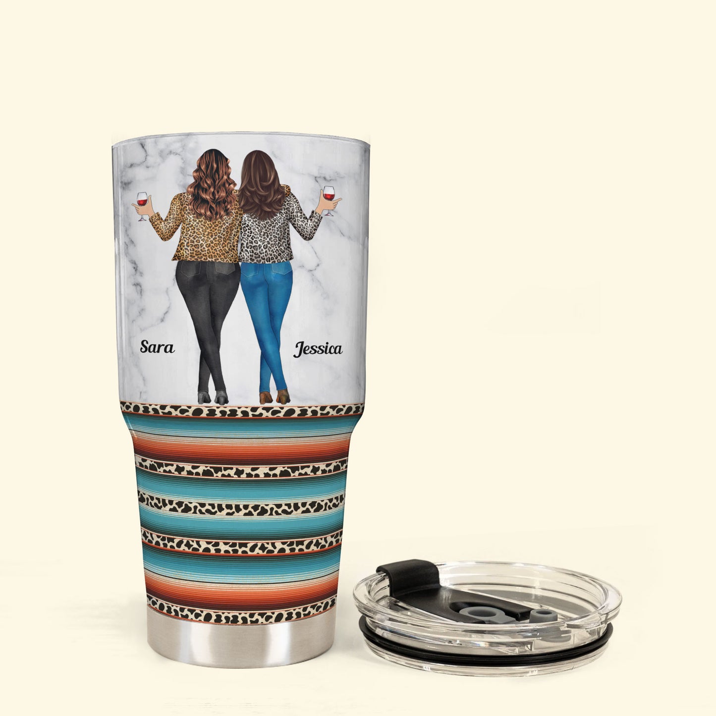You Are My Best Friend My Human Diary - Personalized 30oz Tumbler - Funny Birthday Friendship Gift For Besties, BFF, Best Friends, Coworkers, Colleagues, Sisters - Leopard New Version