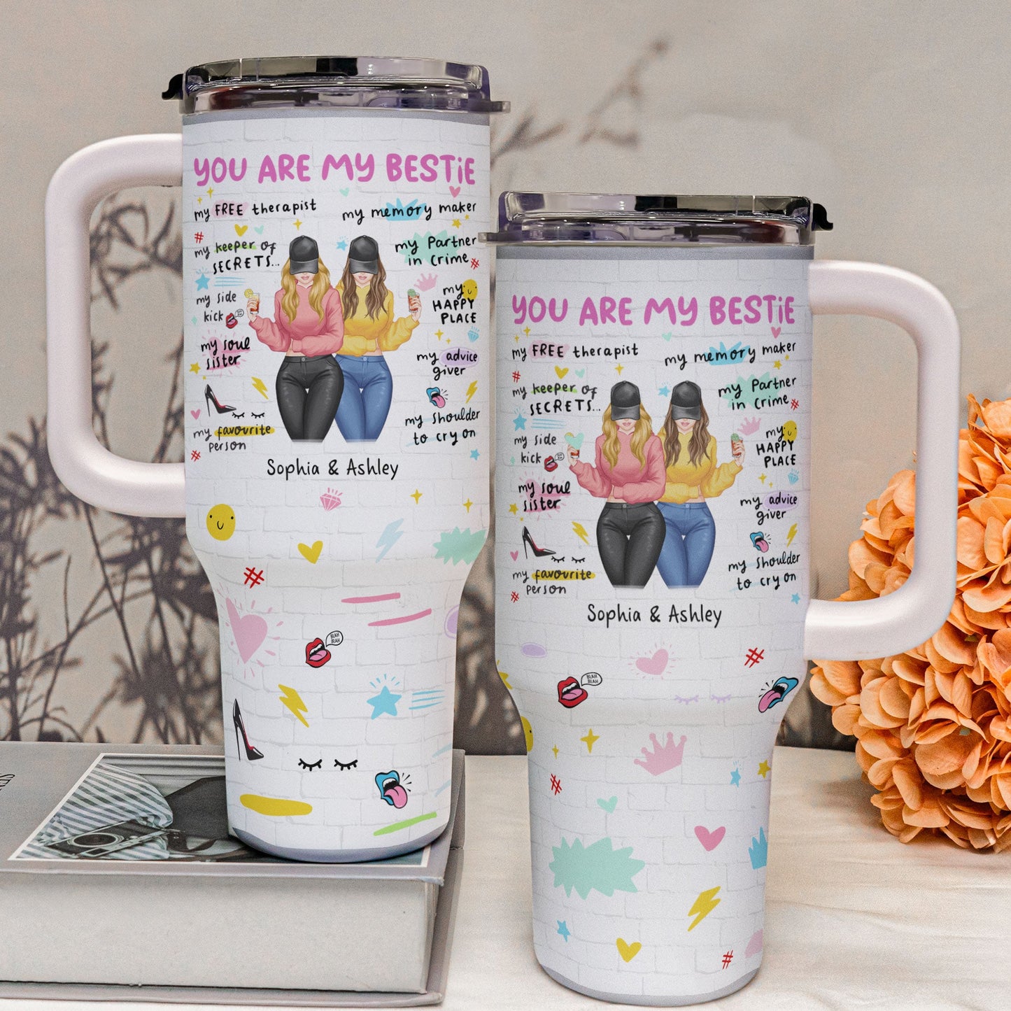 You Are My Bestie - Personalized 40oz Tumbler With Straw