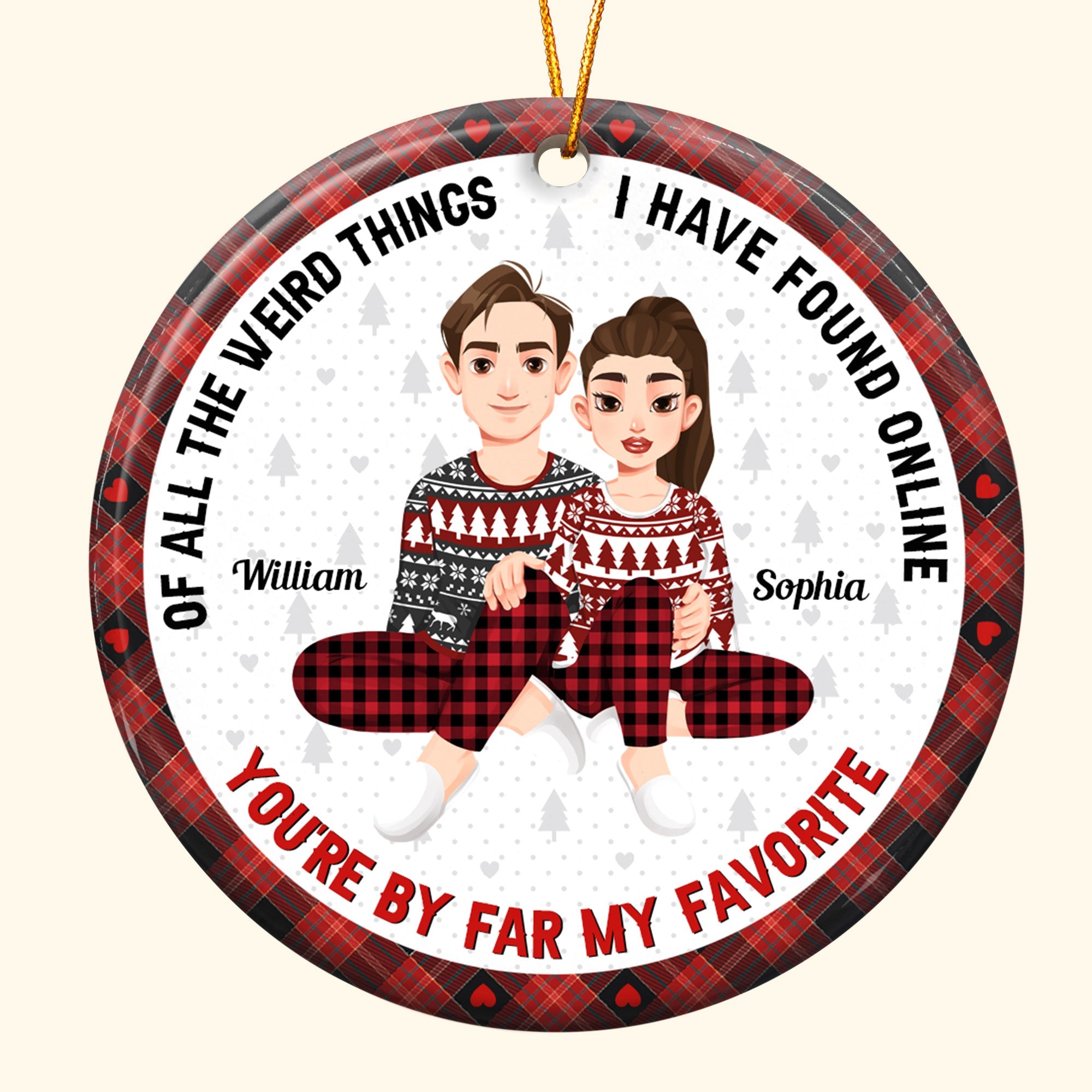 You Are My Favorite By Far Christmas Gift For Couples - Personalized Couple Ornament