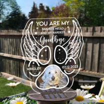 You Are My Favorite Hello And My Hardest Goodbye -  Personalized Photo Solar Light