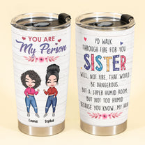You Are My Person - Personalized Tumbler Cup - Birthday Gift For Sister - Chibi Girl