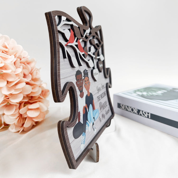 You Are The Missing Piece To My Heart - Personalized Shaped 2 Layers Wooden Plaque