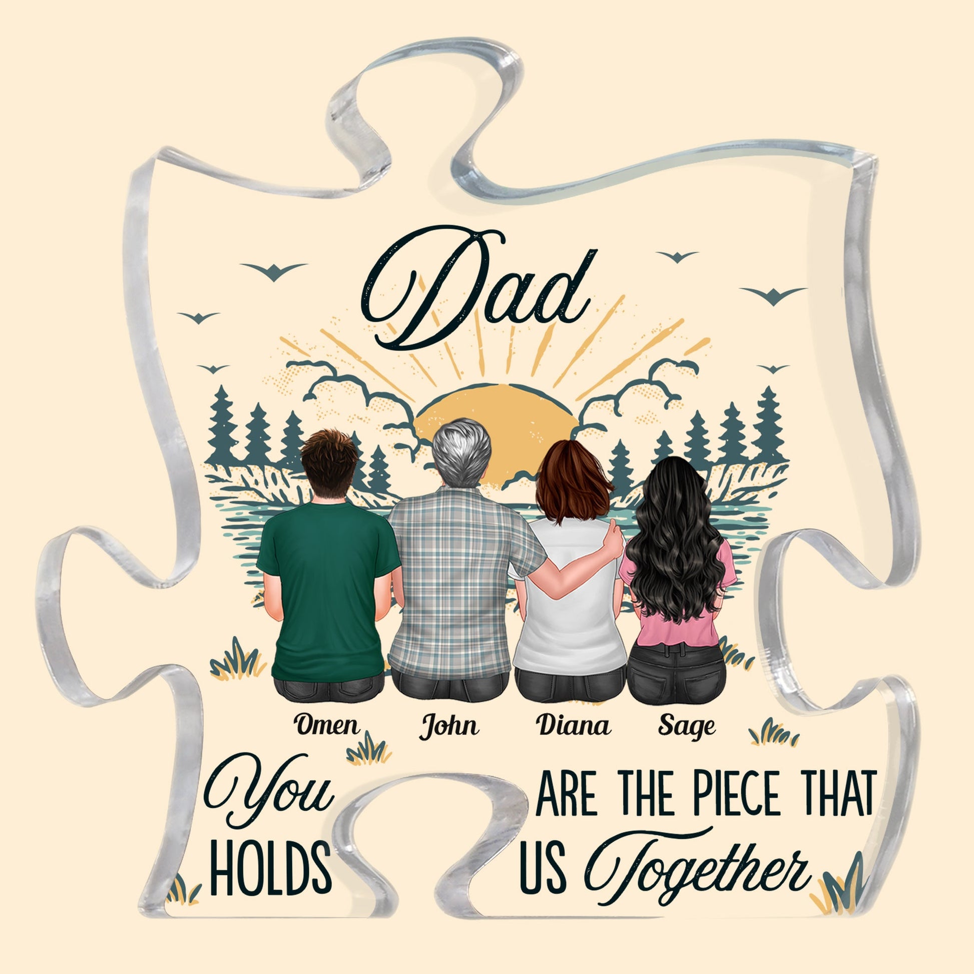 You Are The Piece That Holds Us Together - Personalized Puzzle Piece Acrylic Plaque