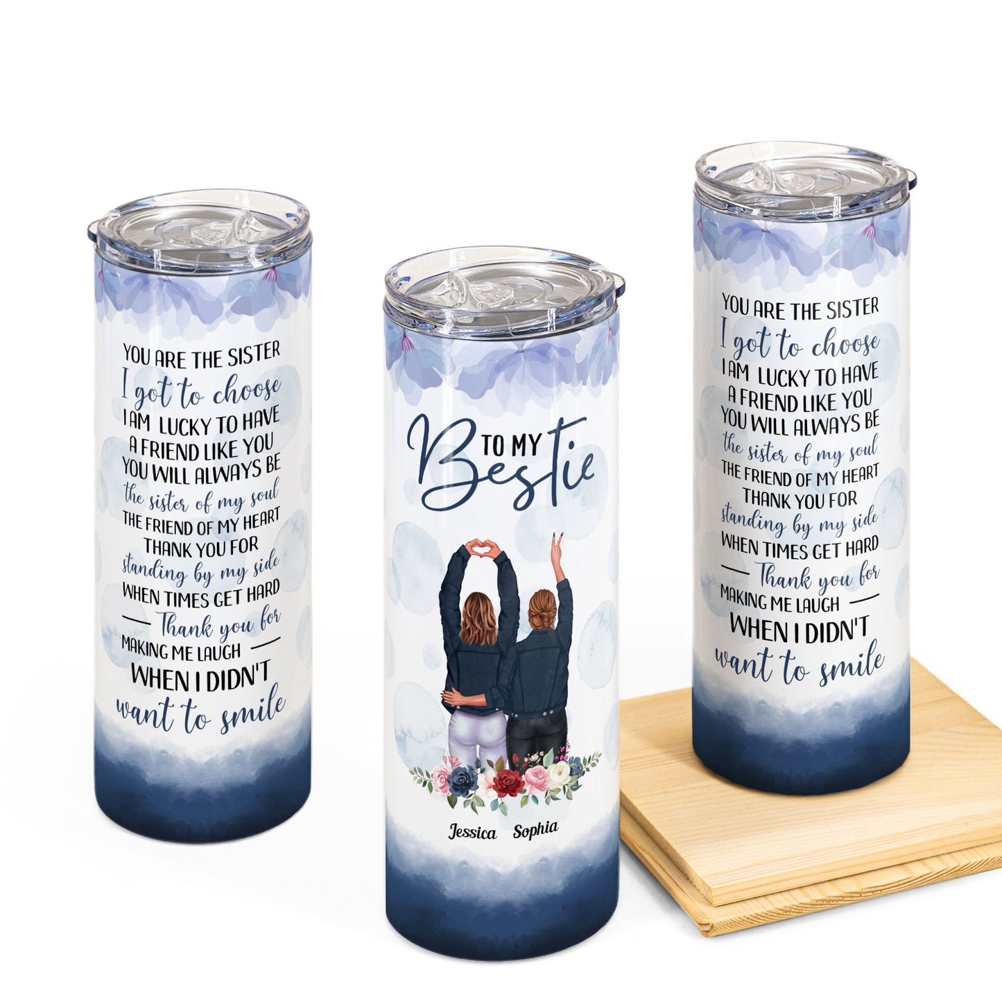 You Are The Sister I Got Choose - Personalized Skinny Tumbler