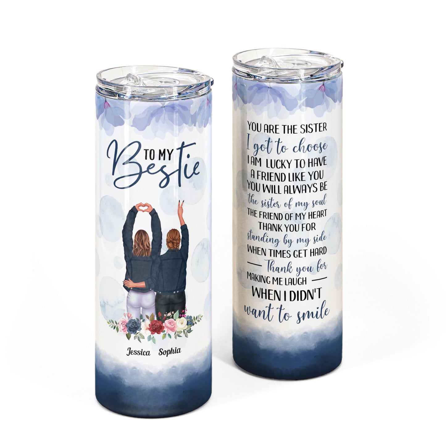 You Are The Sister I Got Choose - Personalized Skinny Tumbler