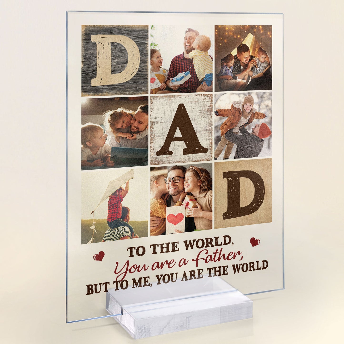 You Are The World To Me, Dad - Personalized Acrylic Photo Plaque