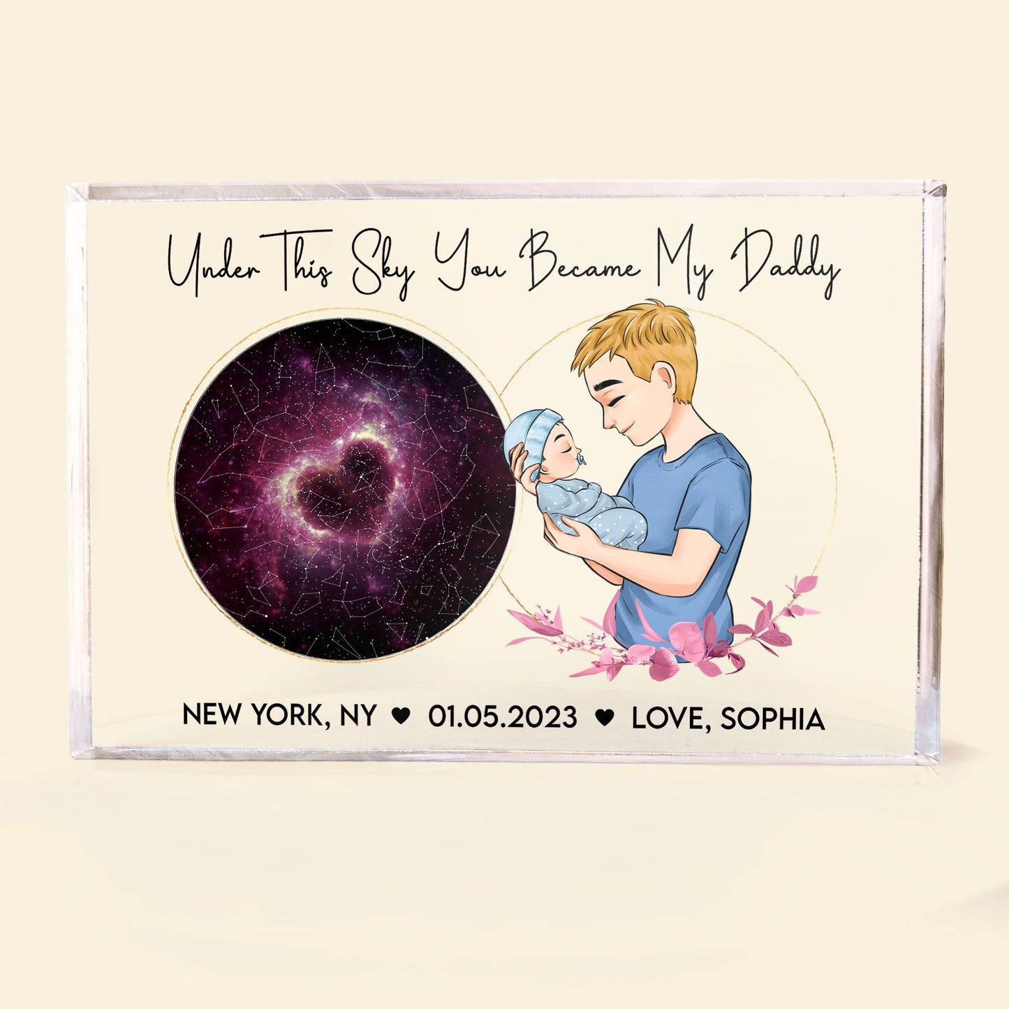 You Became My Daddy - New Version - Personalized Rectangle Acrylic Plaque