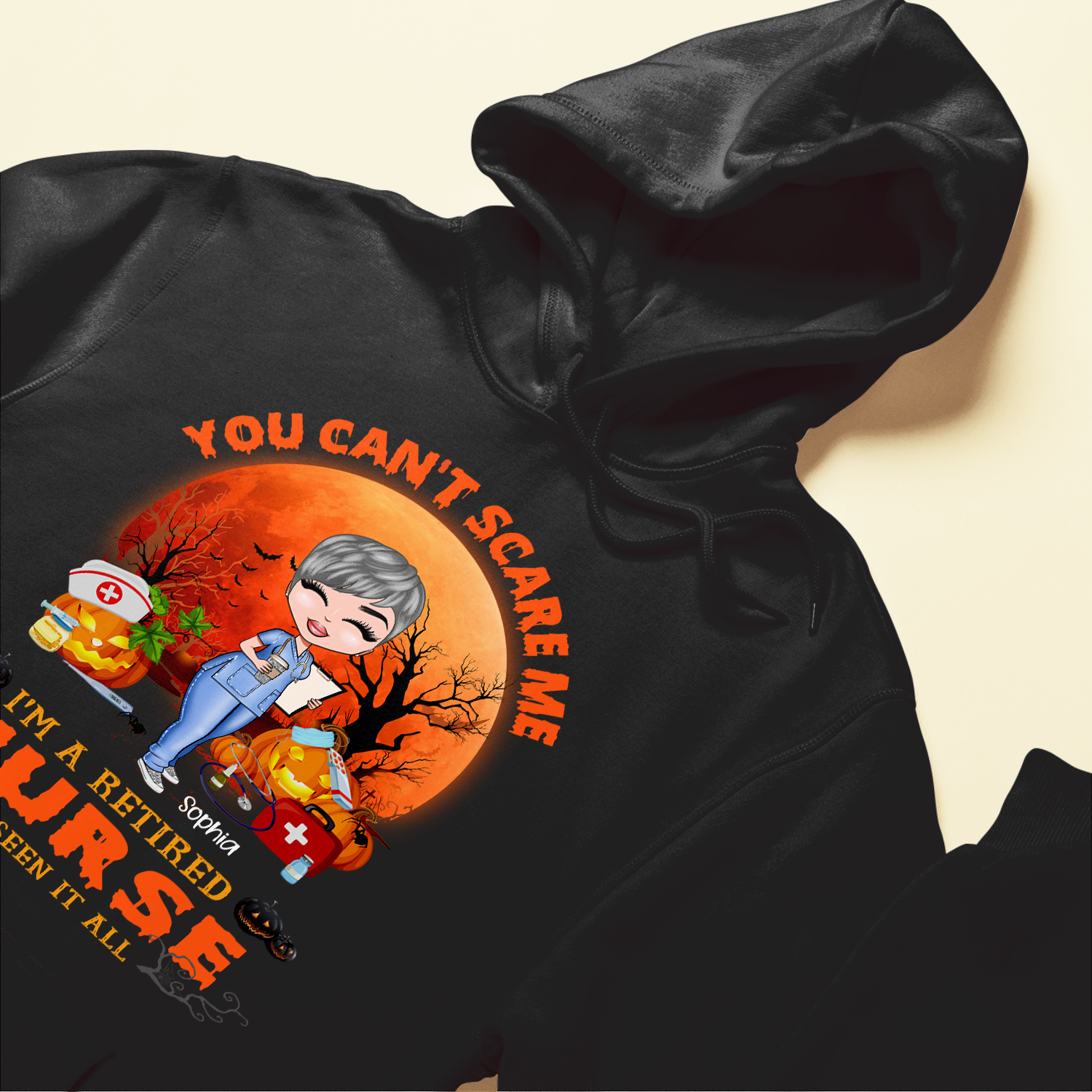 You Can't Scare Me Retired Nurse - Personalized Shirt - Halloween Gift For Retired Nurse