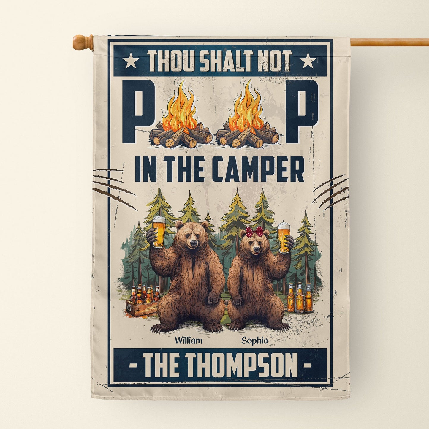 You Don't Have To Be Crazy To Camp With Us - Personalized Flag