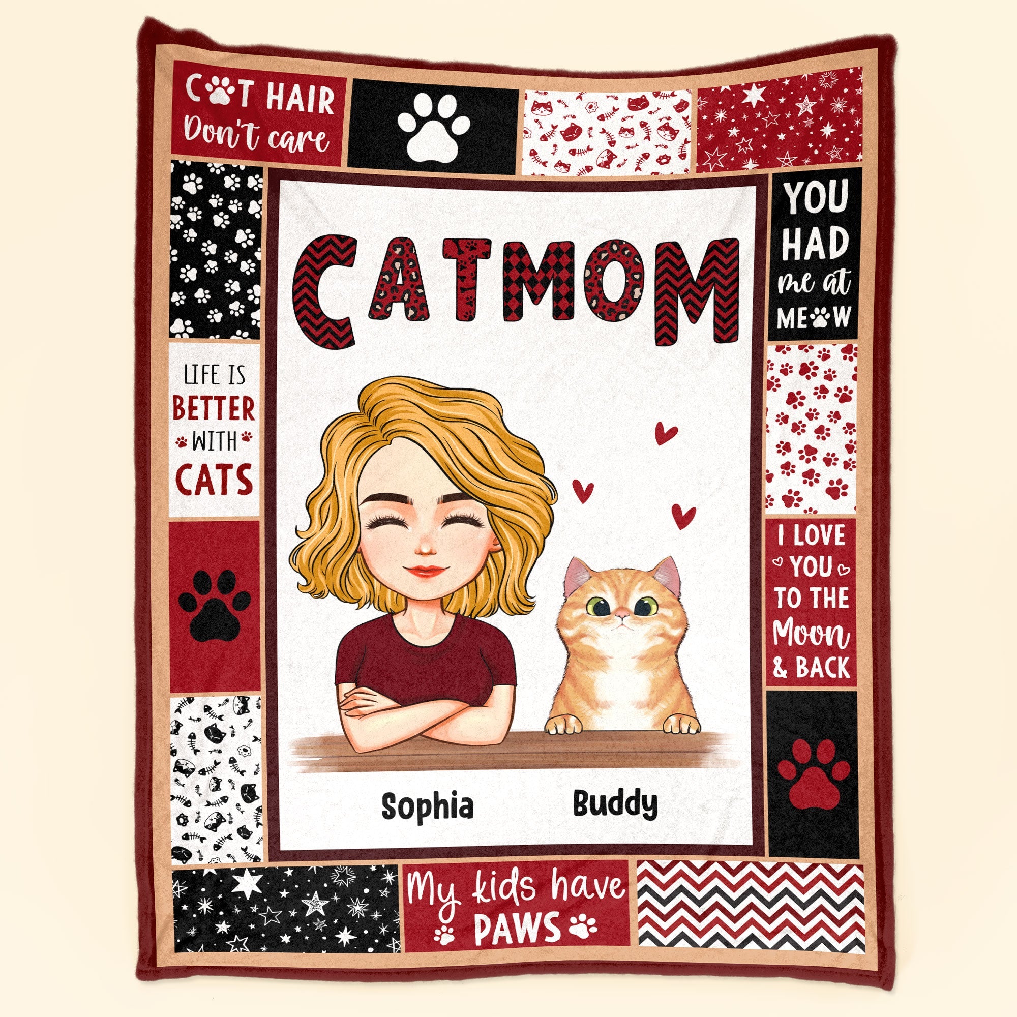 Cat Mom/ Cat Dad - Personalized Blanket