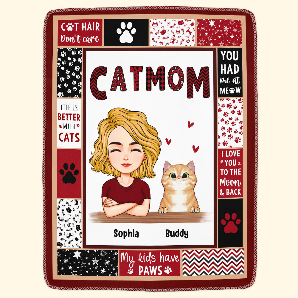 Cat Mom/ Cat Dad - Personalized Blanket