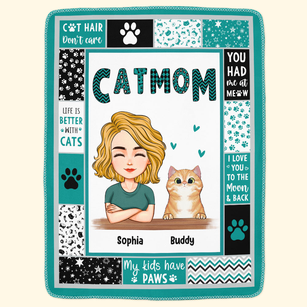 Cat Mom/ Cat Dad - Personalized Blanket