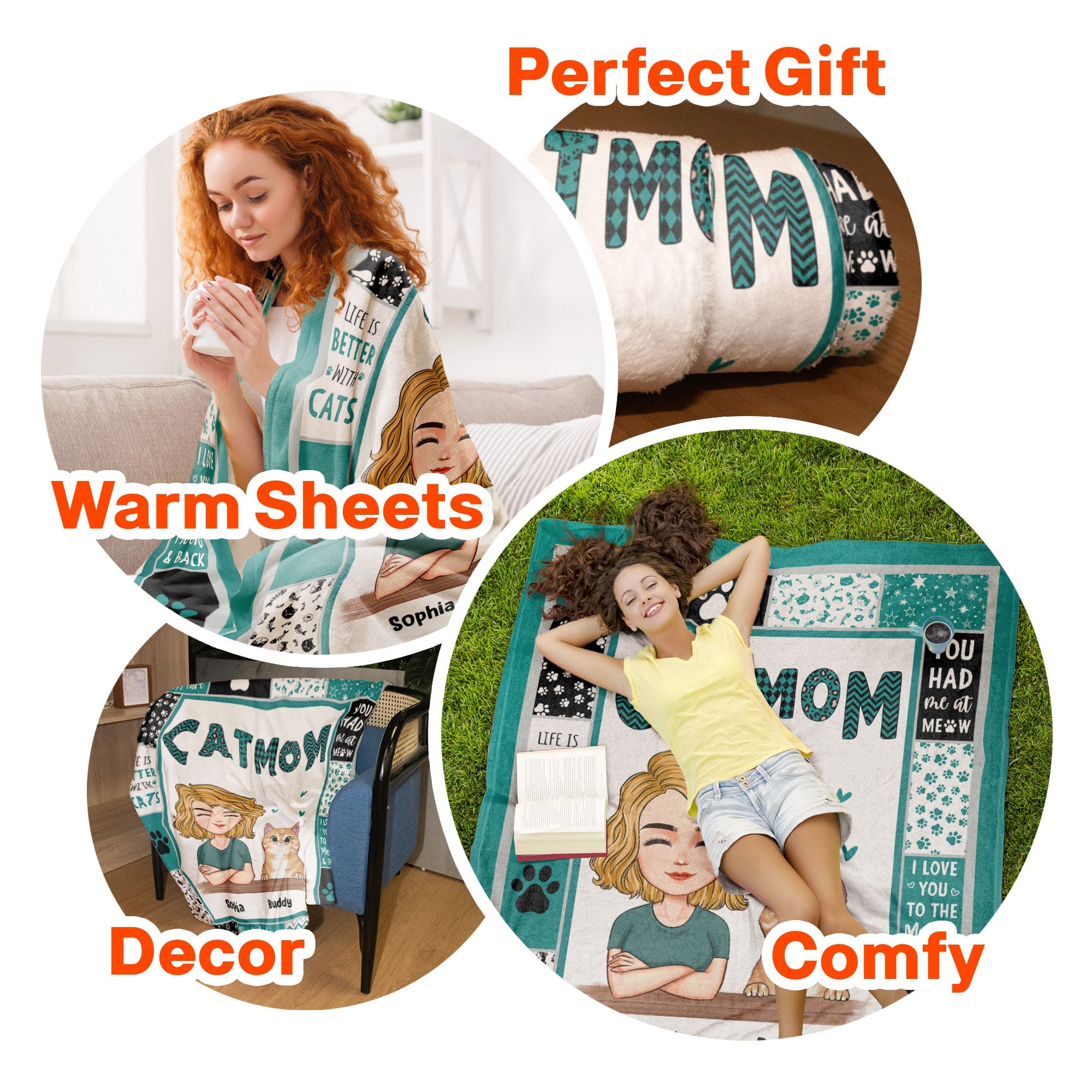 Cat Mom/ Cat Dad - Personalized Blanket