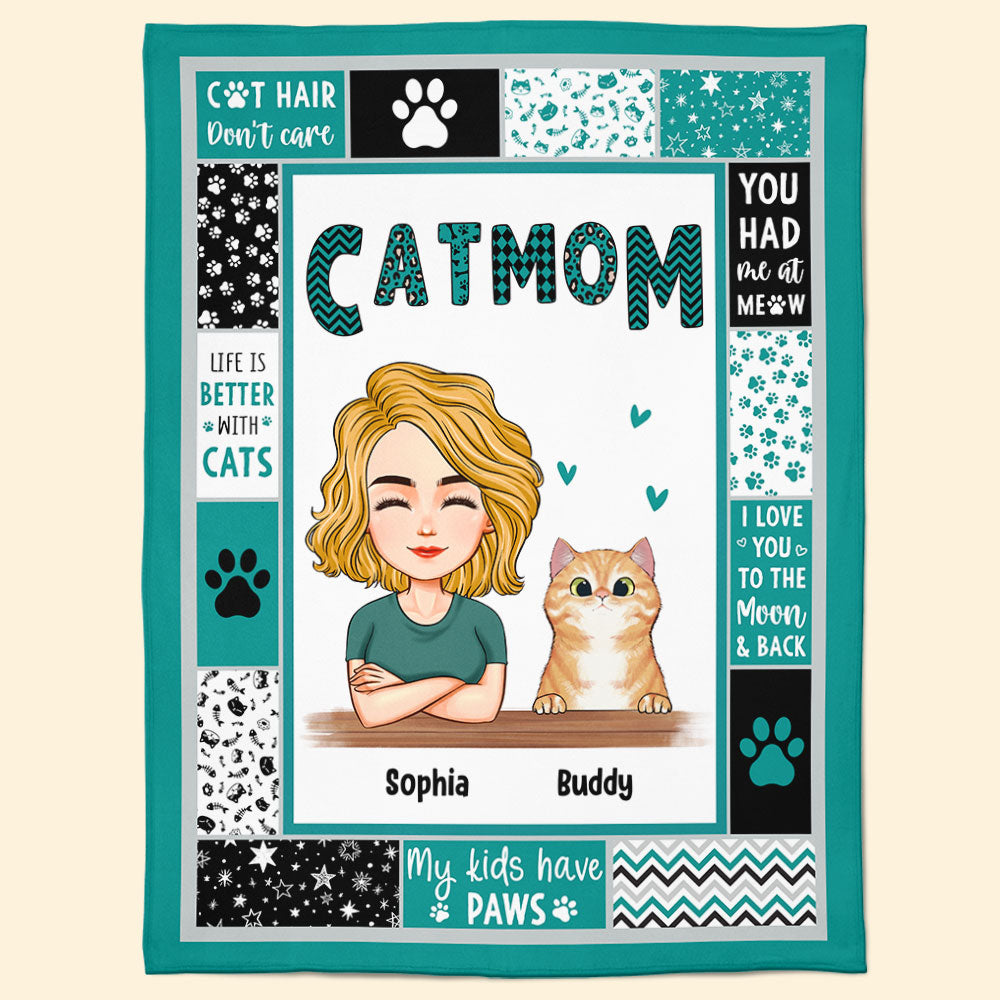 Cat Mom/ Cat Dad - Personalized Blanket