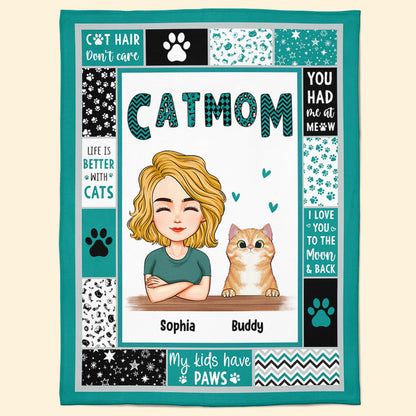 Cat Mom/ Cat Dad - Personalized Blanket