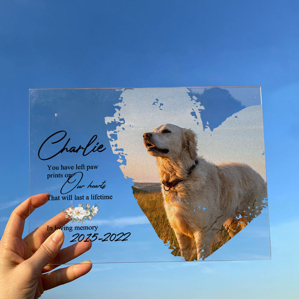 You Have Left Paw Prints On Our Hearts - Personalized Acrylic Photo Plaque