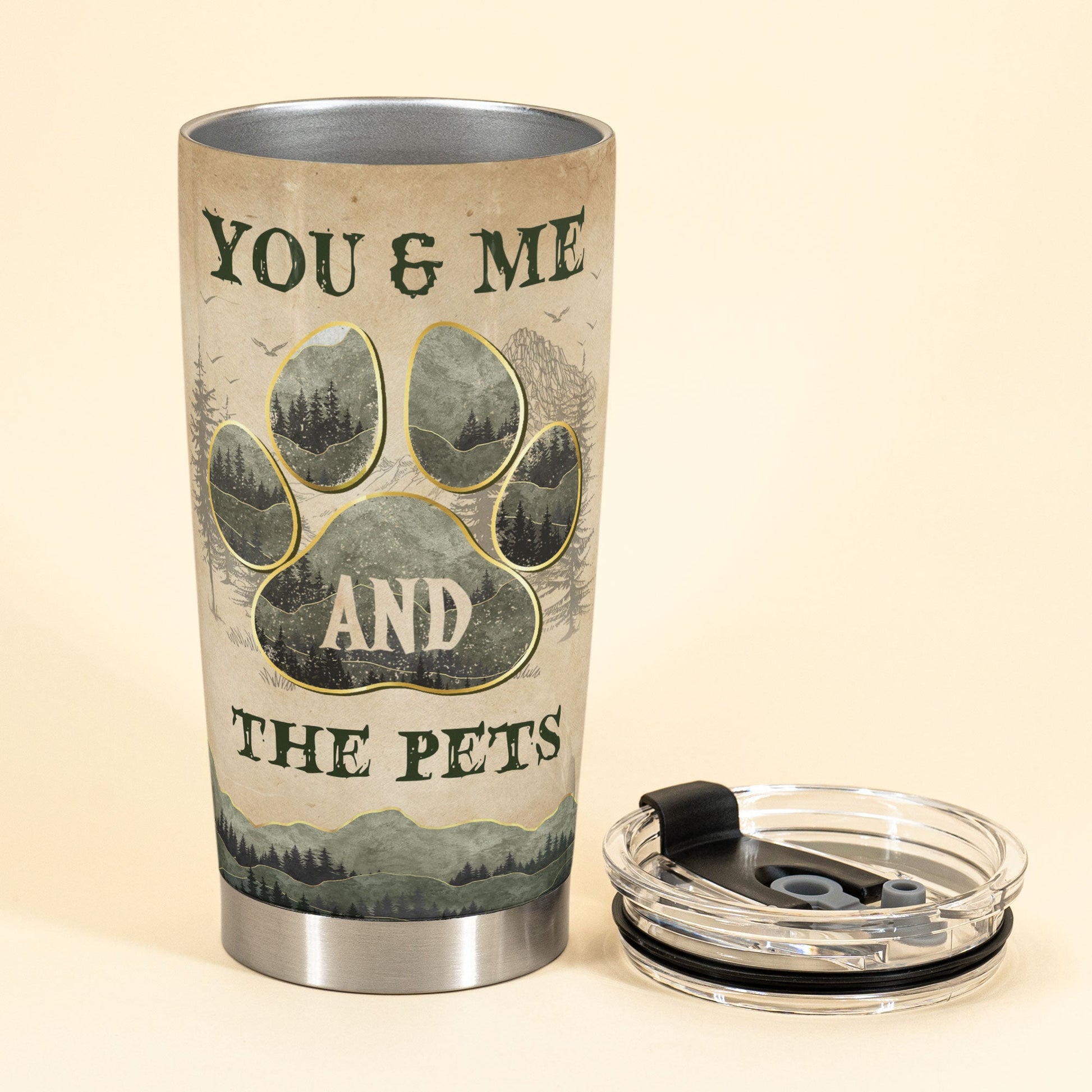 You Me And The Dogs Cats- Personalized Tumbler Cup - Birthday Valentine's Day Gifts For Dog Lovers, Couple, Husband And Wife