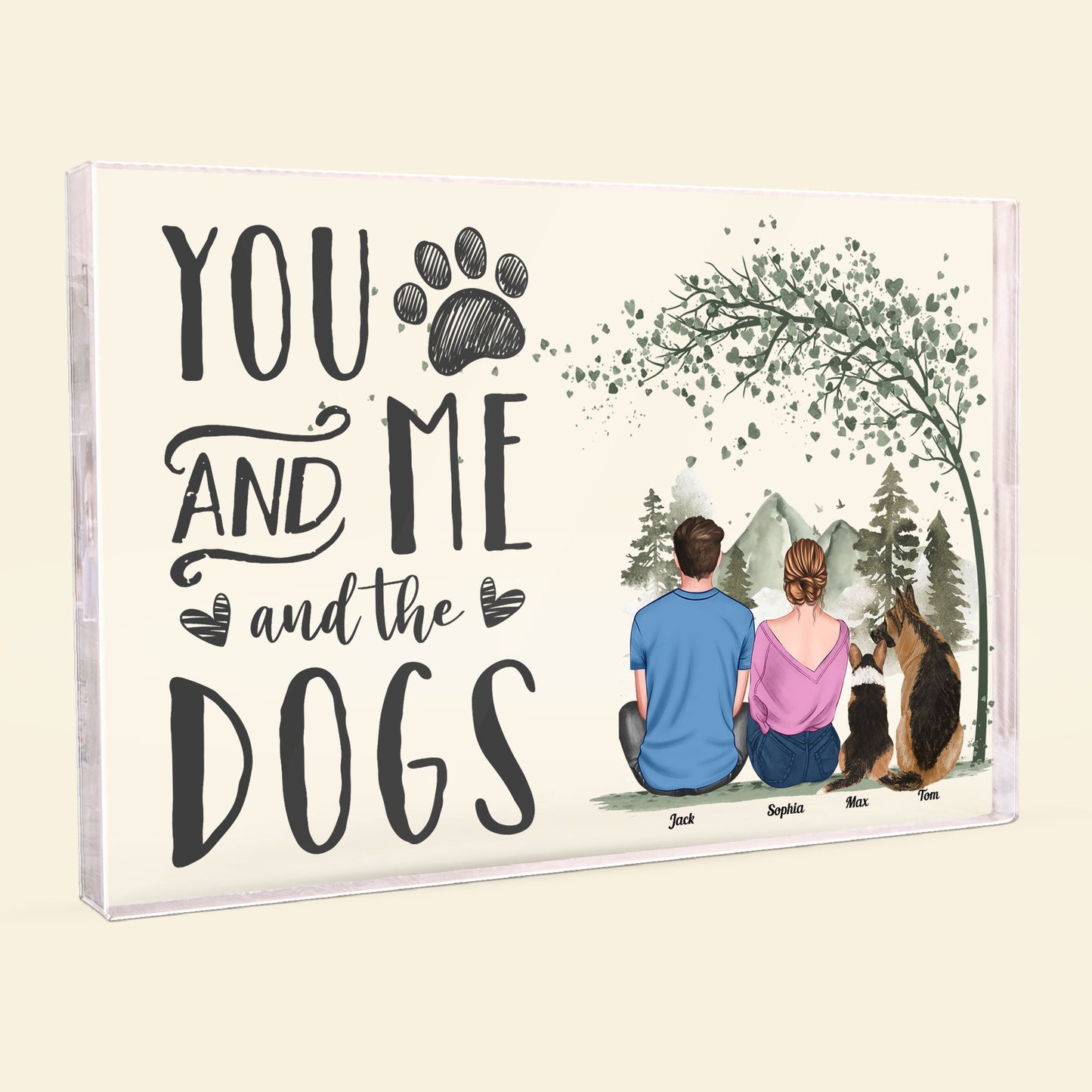 You Me And The Dogs - Personalized Rectangle Acrylic Plaque