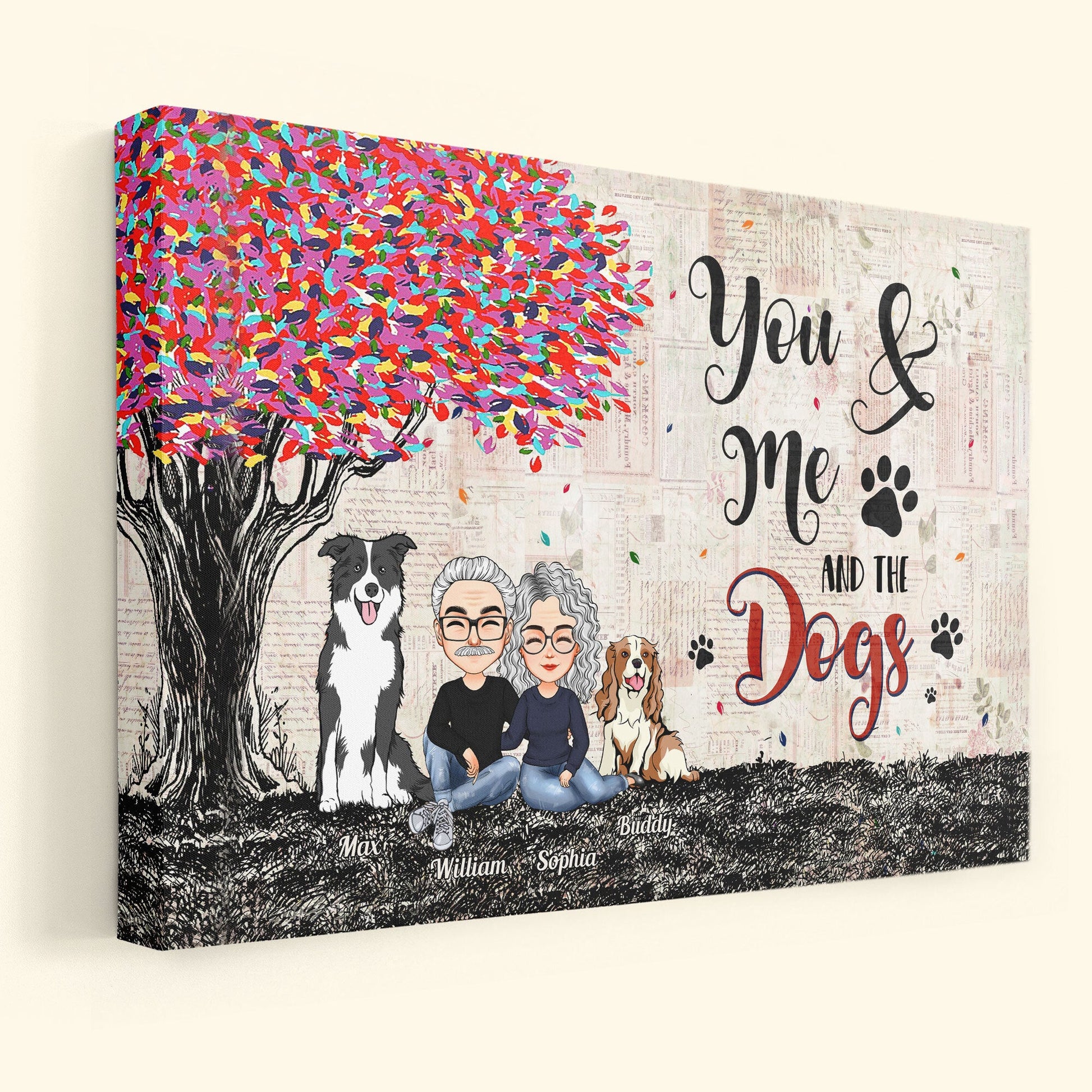 You Me And The Pets - Personalized Poster, Canvas - Birthday Christmas Gift For Husband And Wife, Pet Lovers