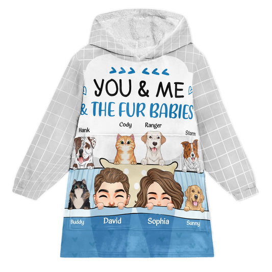 You, Me, Fur Babies - Personalized Oversized Blanket Hoodie