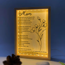 You Mean The World To Me  Birthflower Mom Gift - Personalized Frame Light Box